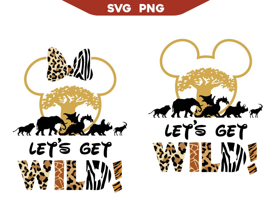 Safari Let's Get Wild Animal Kingdom Mickey Svg