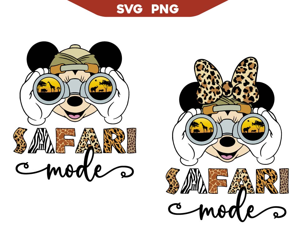 Safari Mode Mickey Svg, Vacay Mode Svg Png