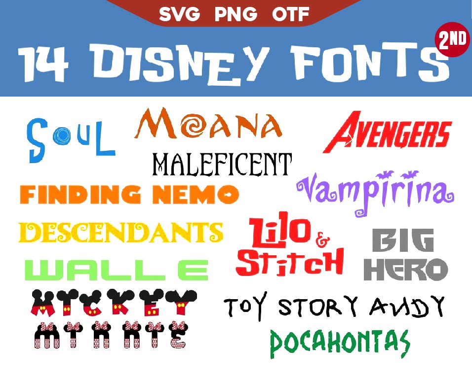Second Collection Disney Font Svg Bundle