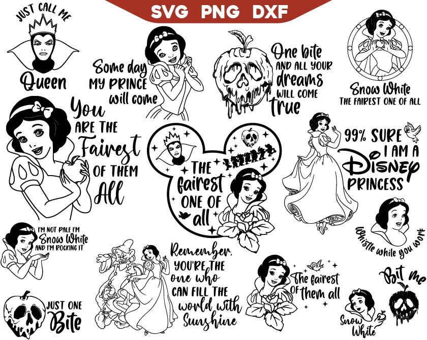 Snow White Quotes Svg Bundle