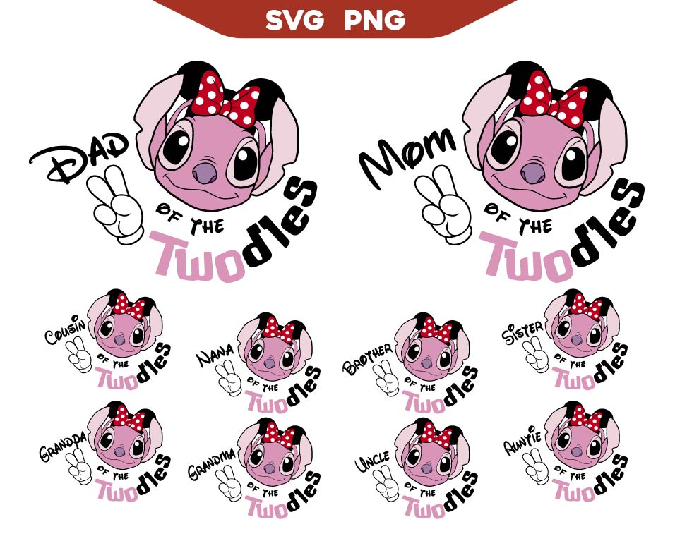 Stitch Girl's Twodles Family Svg Bundle