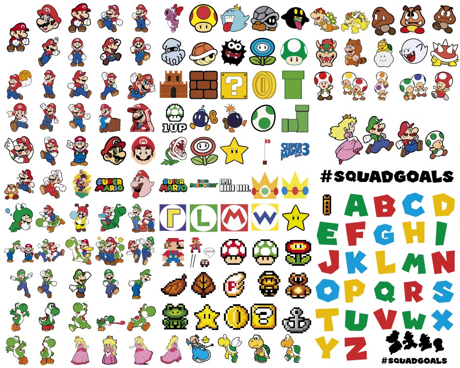 Super Mario Bros Characters Svg Bundle