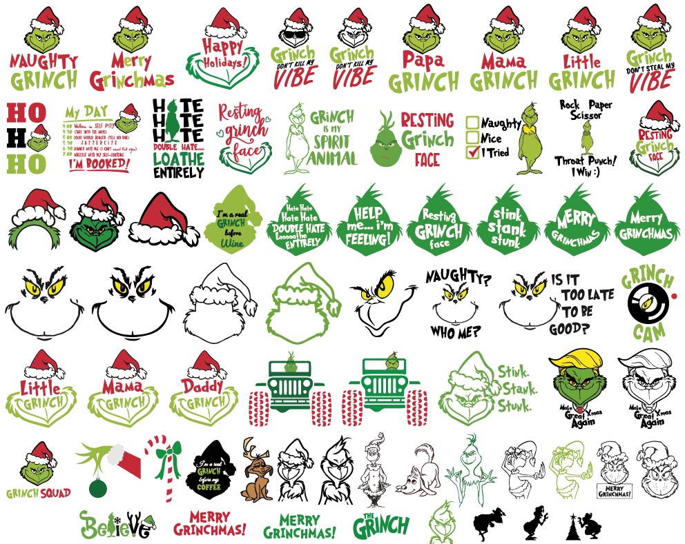 The Grinch Svg Png Pack, Grinch Christmas Svg Png