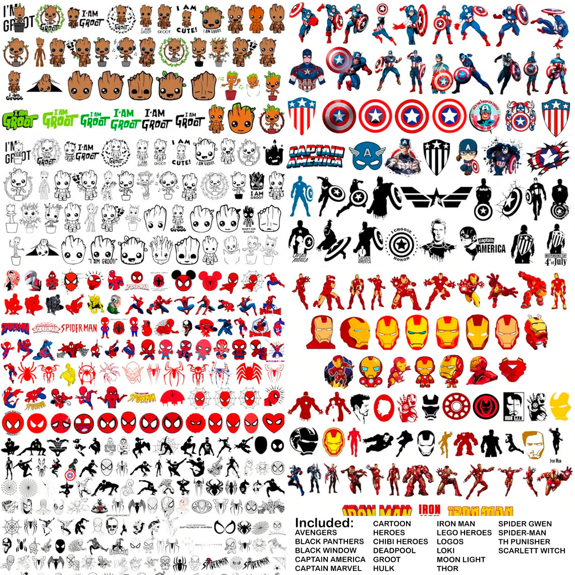 Ultimate Mega Bundle Marvel Png Svg, Design Superhero Png