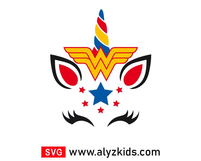 Unicorn Wonder Woman Svg Free, Superhero Svg Free