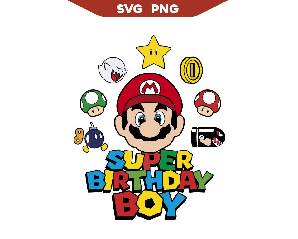 Vintage Game Super Birthday Svg Png