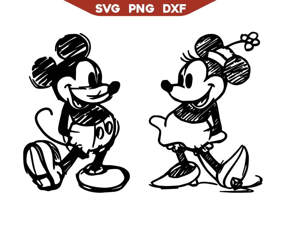 Vintage Mickey Svg, Retro Minnie Svg Png