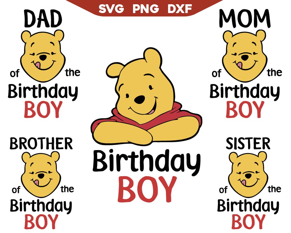 Winnie The Pooh Birthday Boy Svg Bundle