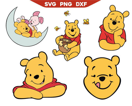 Winnie The Pooh Face Svg Png Pack