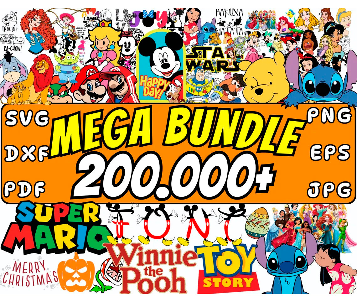 Disney Whole Shop Svg Png, Disney Characters Svg, Holiday Svg