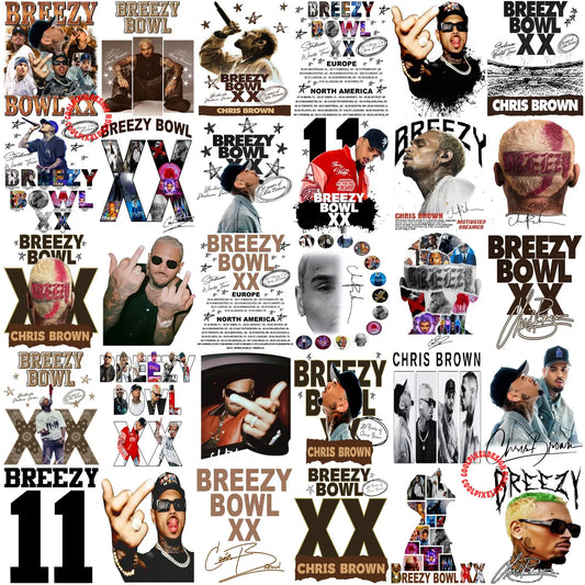 40+ Chris Brown Breezy Bowl XX Tour 2025 Png Bundle, Middle Finger Png