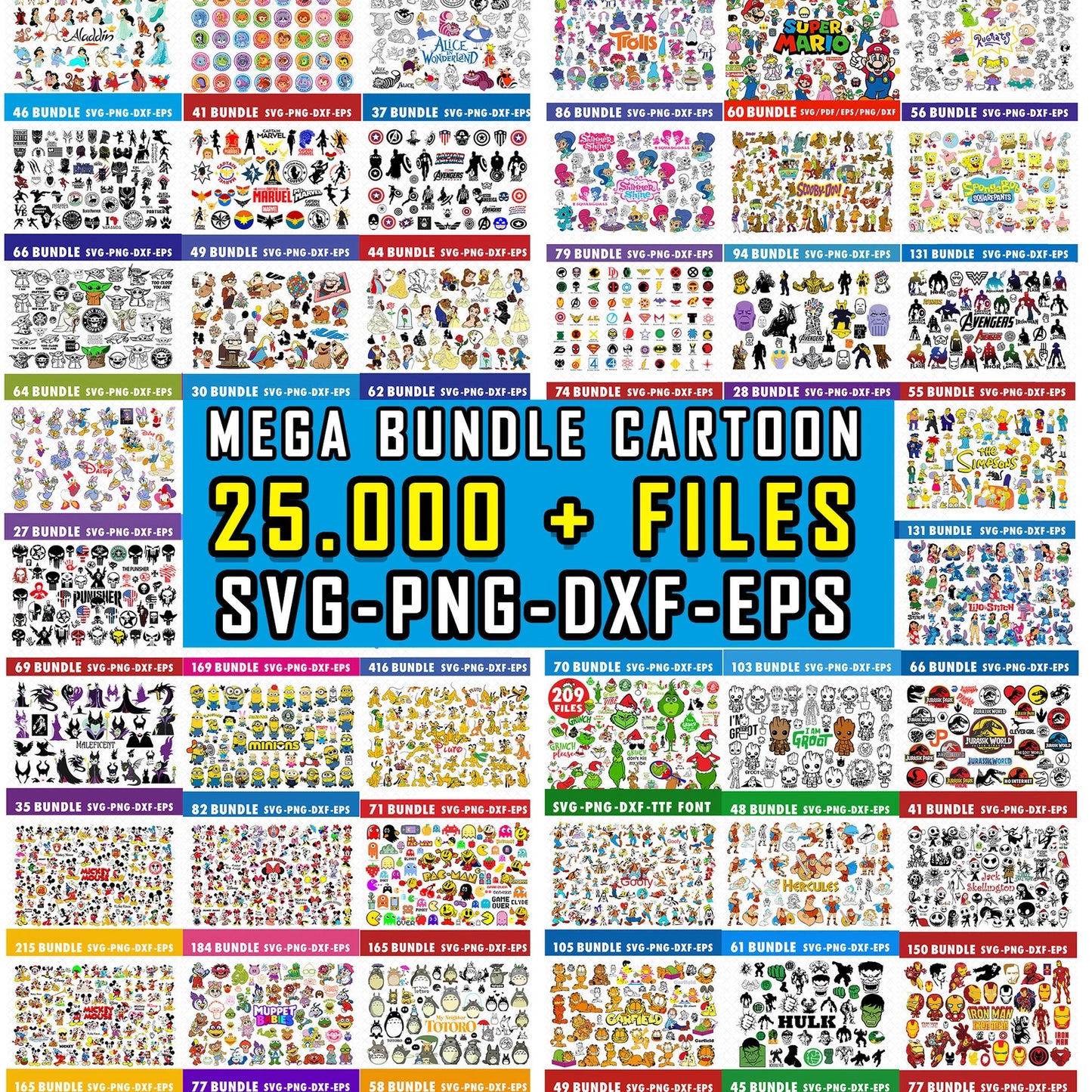 5000+ Design Disney Character Svg Png for Cricut or Sublimation