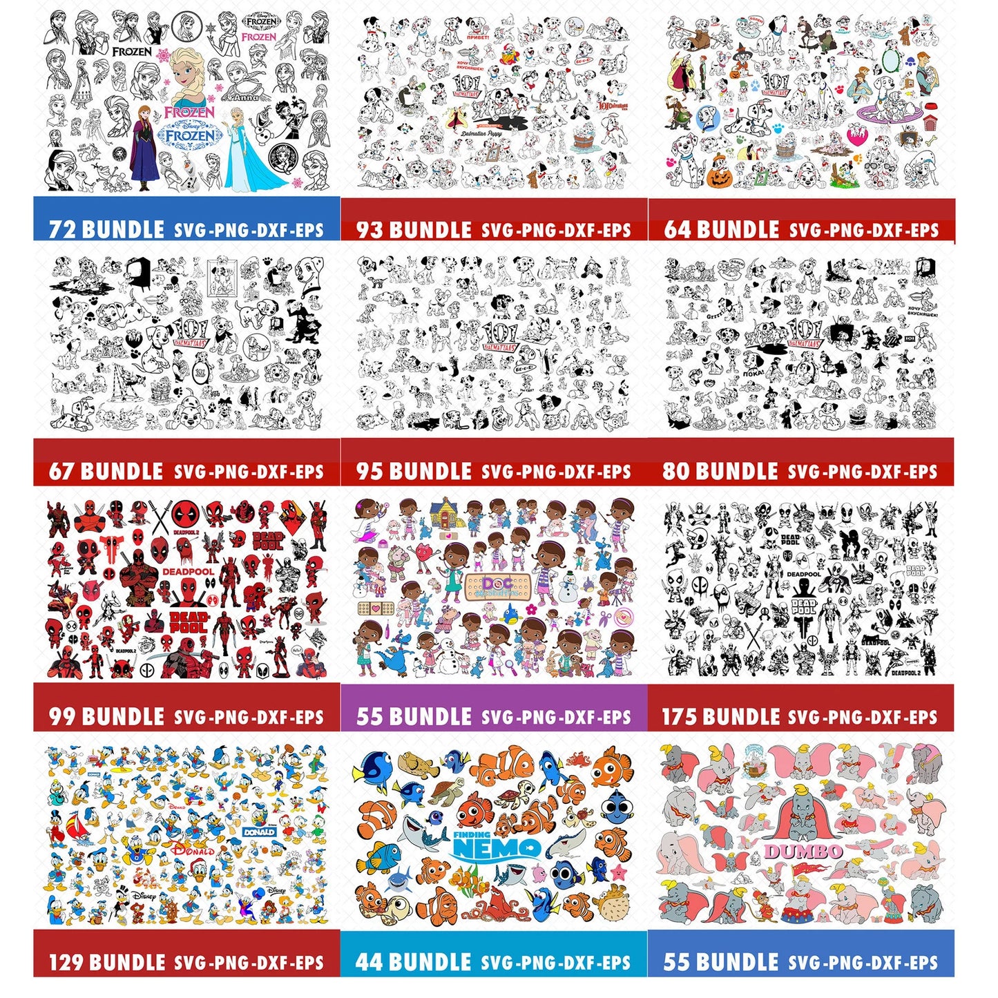 5000+ Design Disney Character Svg Png for Cricut or Sublimation