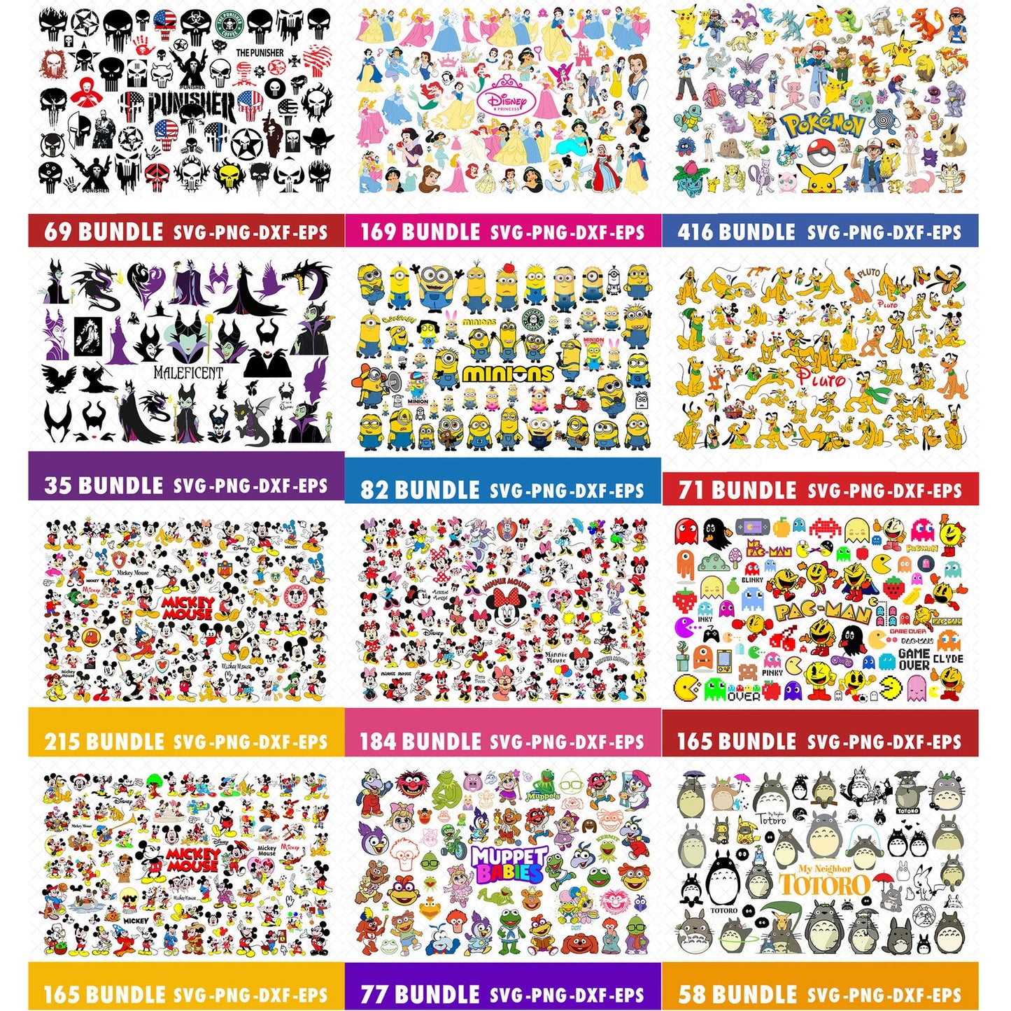 5000+ Design Disney Character Svg Png for Cricut or Sublimation
