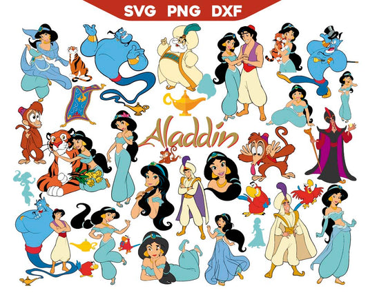 Aladdin Svg Bundle | Jasmine Svg Bundle | AlyzKids