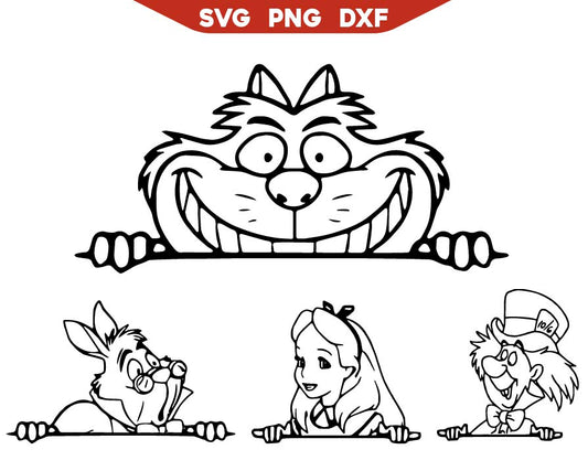 Alice in Wonderland Svg | Alice in Wonderland Peeking Svg | AlyzKids