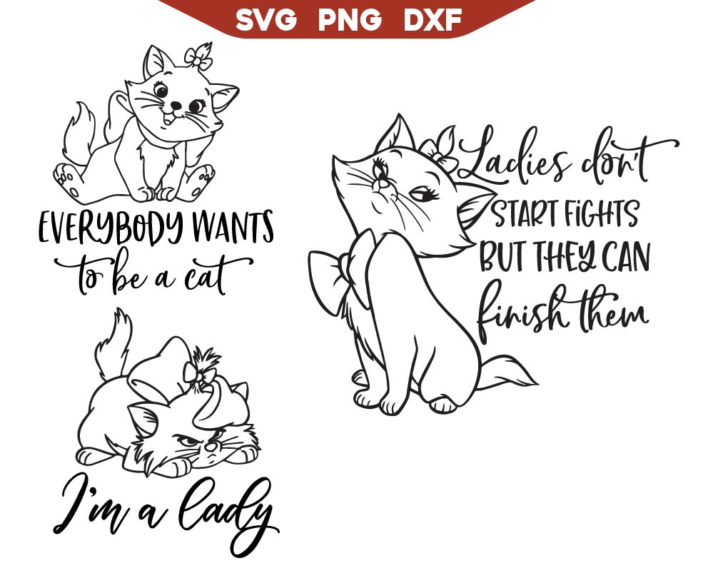 Aristo Cat Quotes SVG | Aristo Cat Quotes PNG | AlyzKids