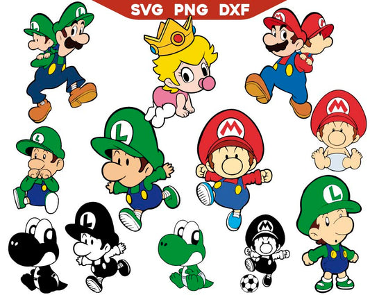 Baby Mario SVG Bundle | Mario SVG Bundle | AlyzKids