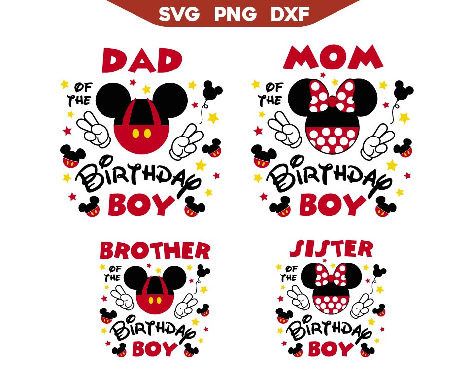 Birthday Boy Family Mickey Svg Bundle