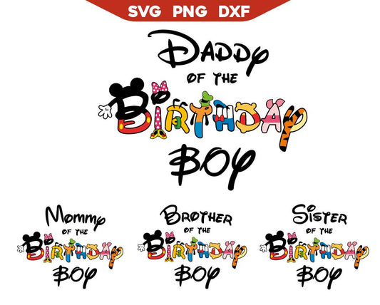 Birthday Boy Family Mickey's friends Svg Png