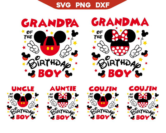 Birthday Boy Mickey Family Svg Bundle