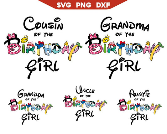 Birthday Girl Family Minnie Friends Svg Bundle