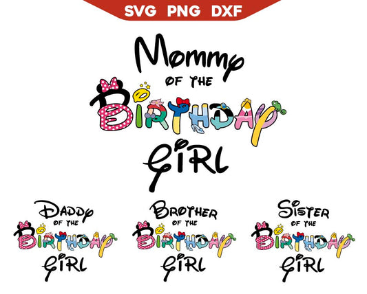 Birthday Girl Family Minnie Friends Svg Png