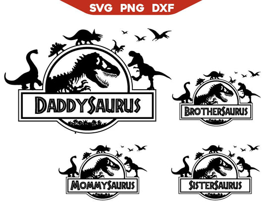 Birthday Saurus Family Silhouette Svg Png