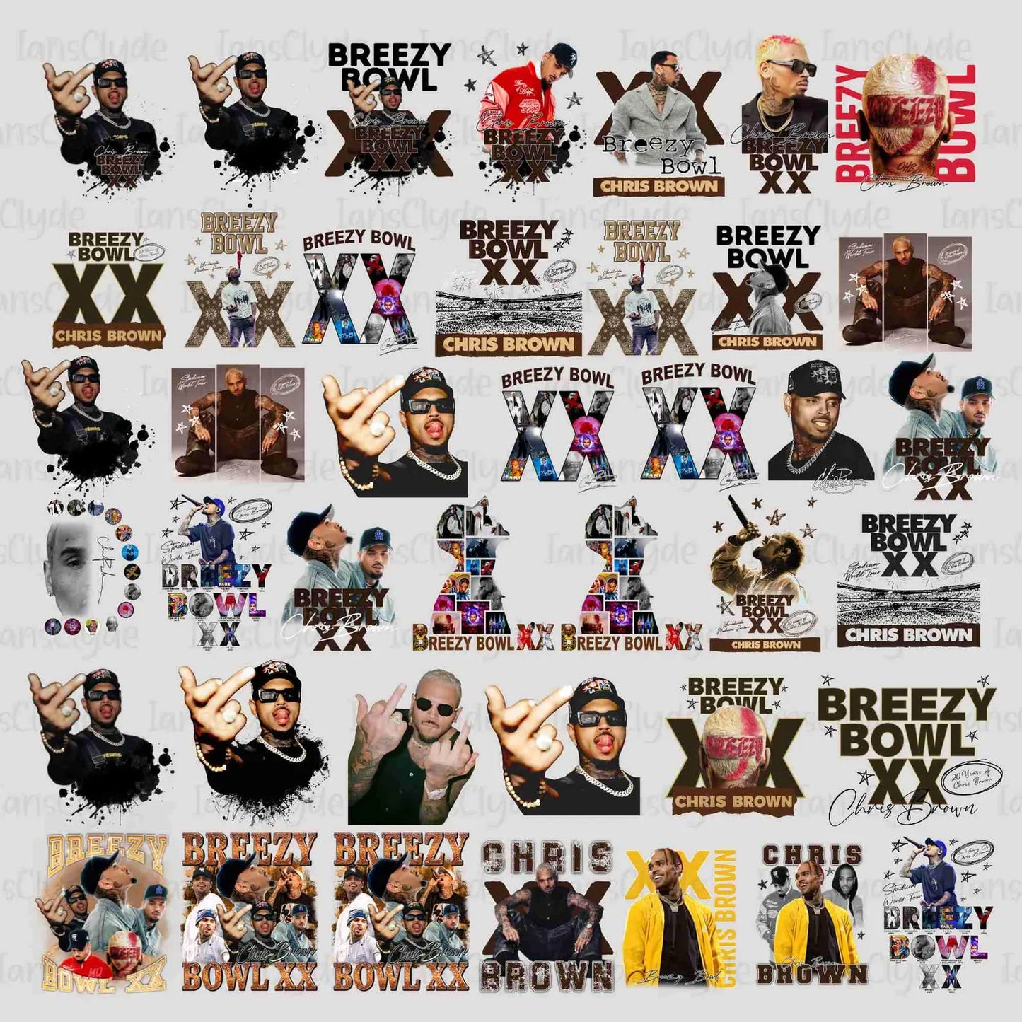 80+ Chris Brown Breezy Bowl XX Tour 2025 Png Bundle, Breezy Bowl Png