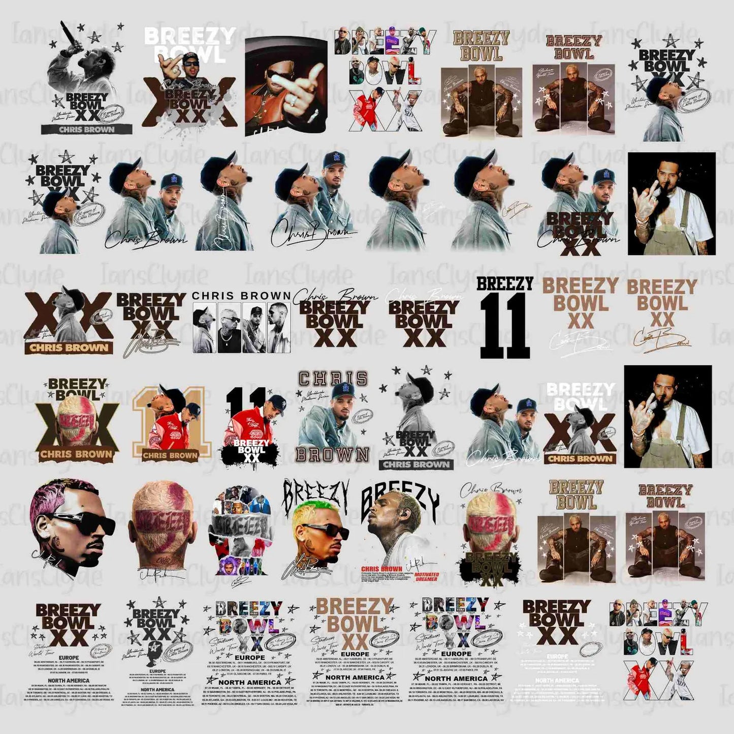 80+ Chris Brown Breezy Bowl XX Tour 2025 Png Bundle, Breezy Bowl Png