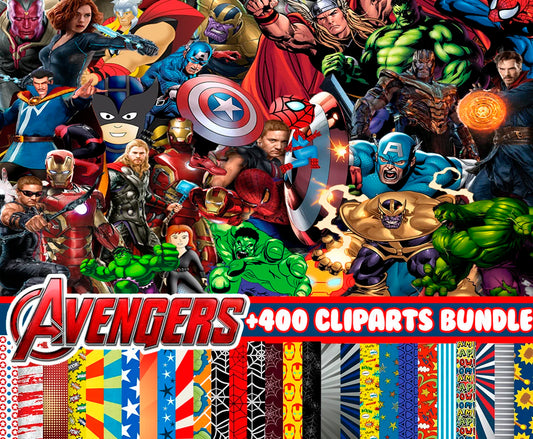 Bundle Avengers Clipart Png, Superhero Png, Digital Papers Png