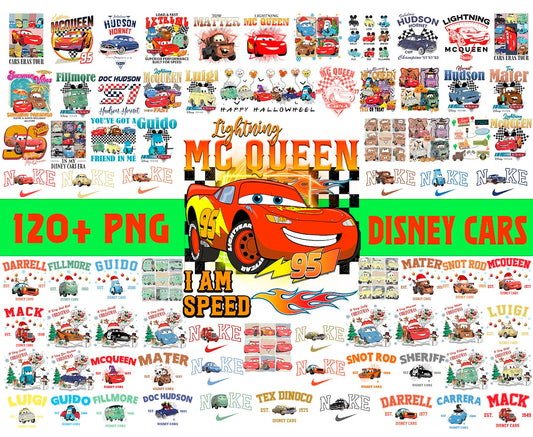 Bundle Disney Cars Png, Lightning McQueen Friends Png Design