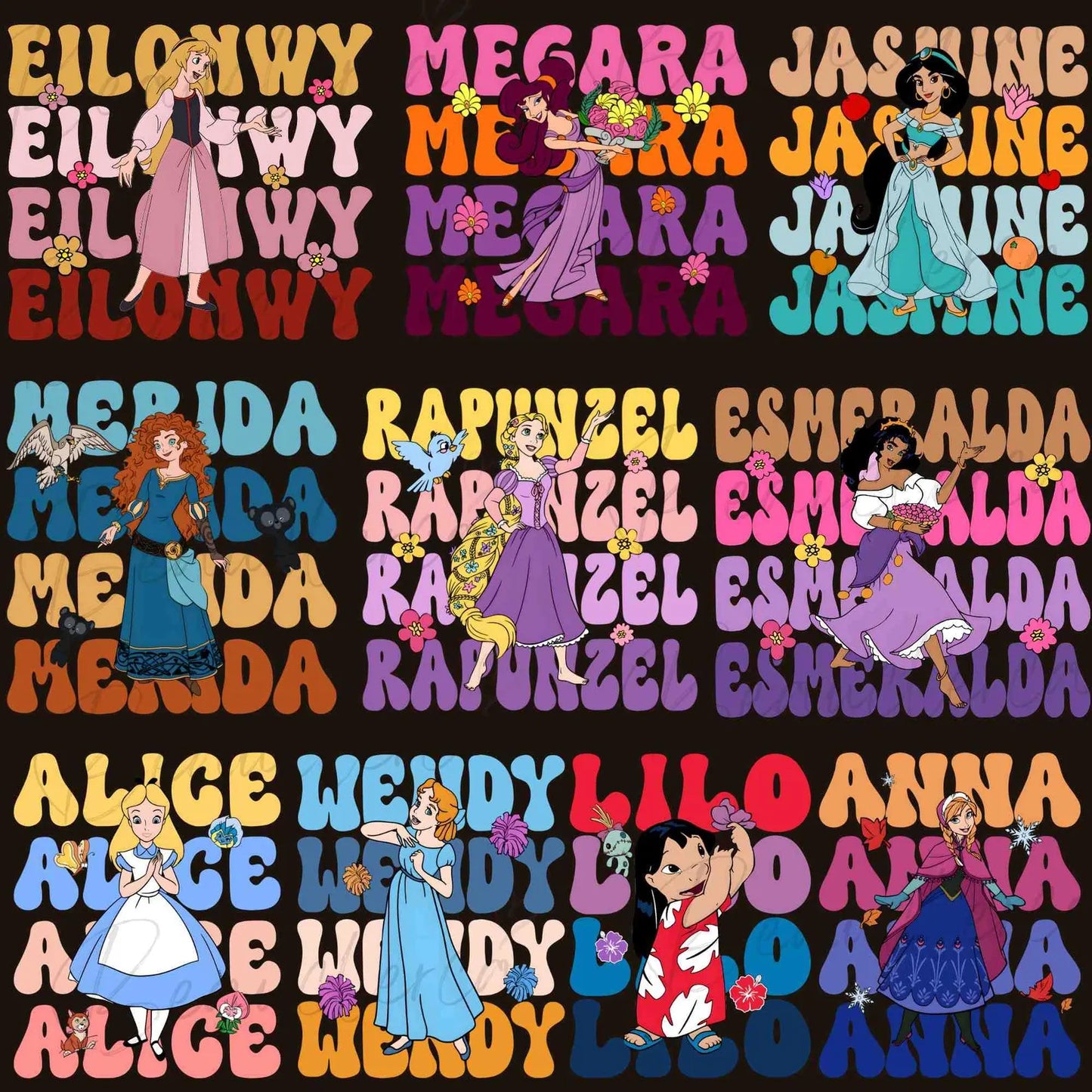 50+ Vintage Cartoon Characters Png Bundle, Family Vacation png
