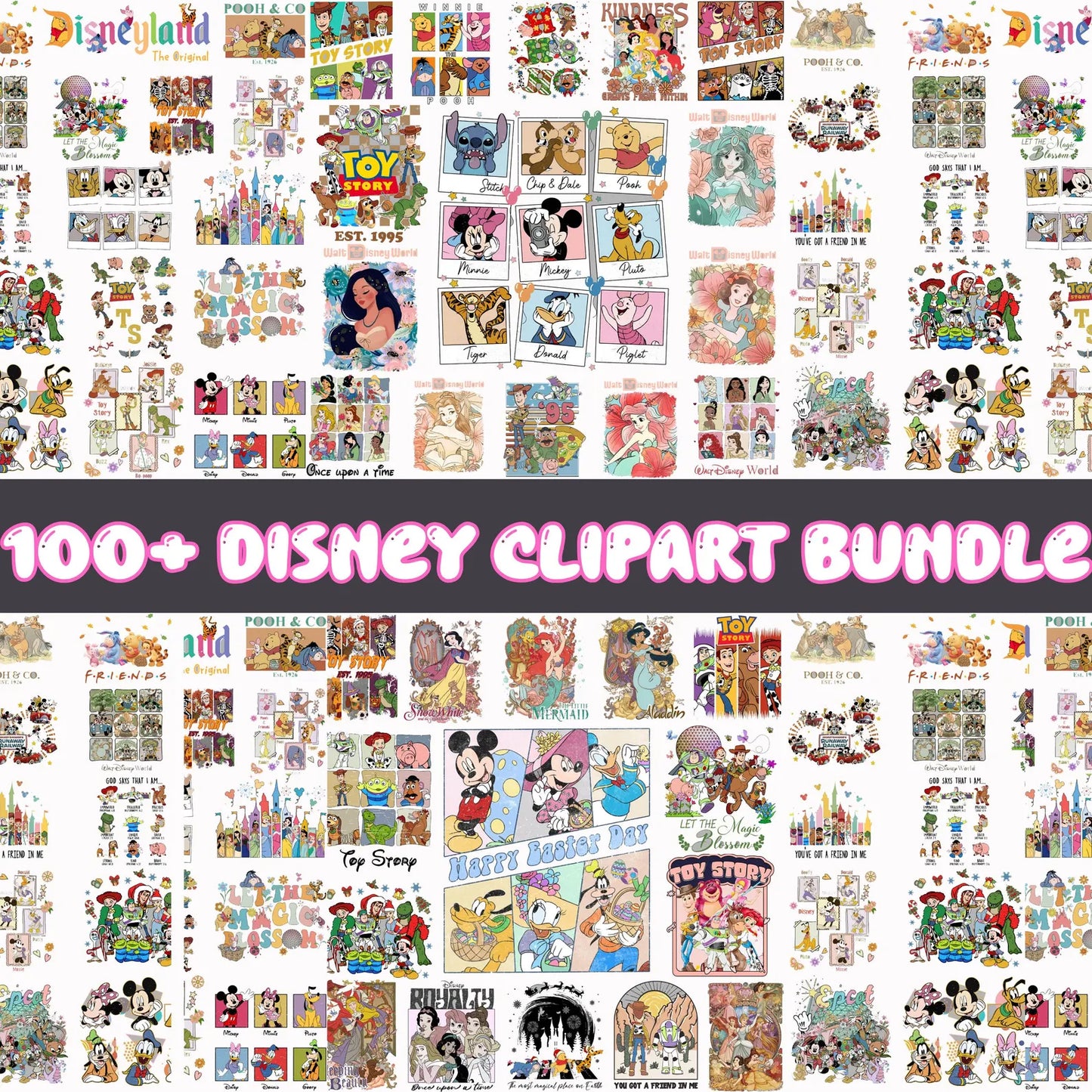Bundle Disney Characters Png, Mickey and Friends Png