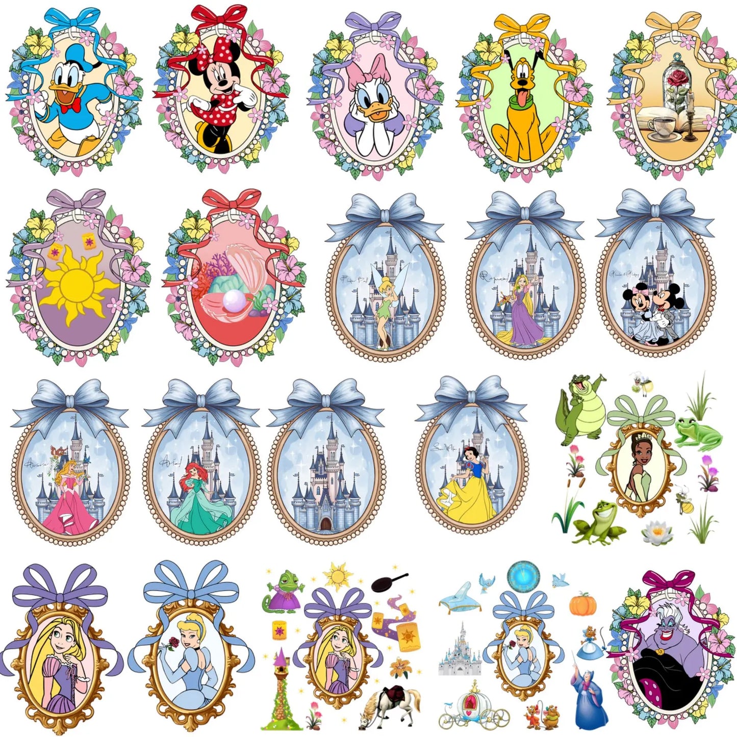 Bundle Disney Princess Coquette Bow Mirror Png, Vacation Trip Png
