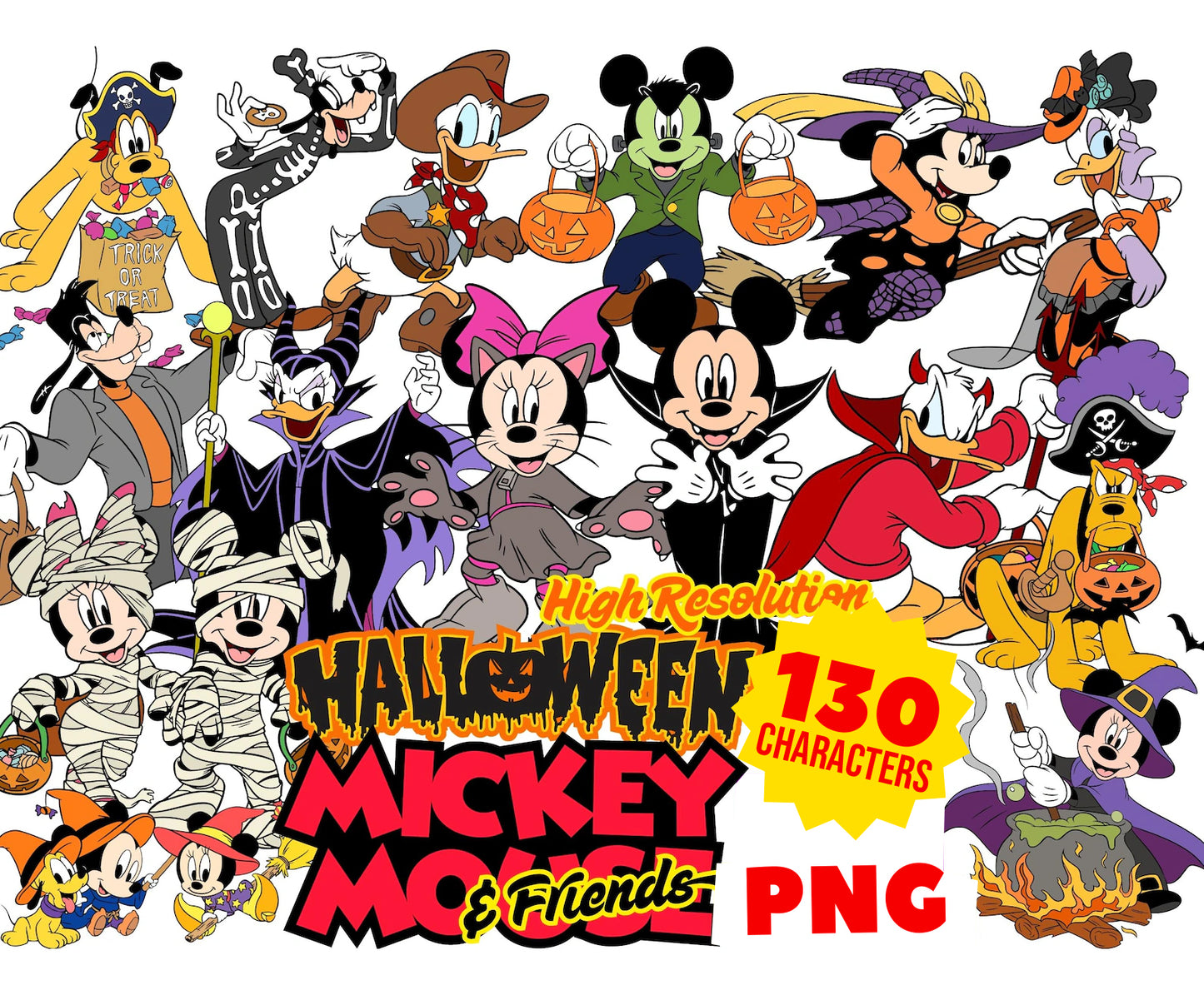 Disney Halloween Svg Png Bundle, Mickey & Friends Halloween Svg