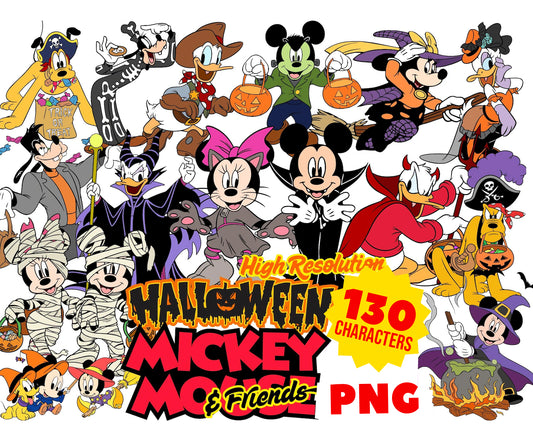 Disney Halloween Svg Png Bundle, Mickey & Friends Halloween Svg