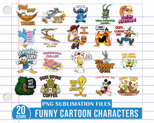 Bundle Disney Funny Cartoon Png, Disney Humor Designs Png