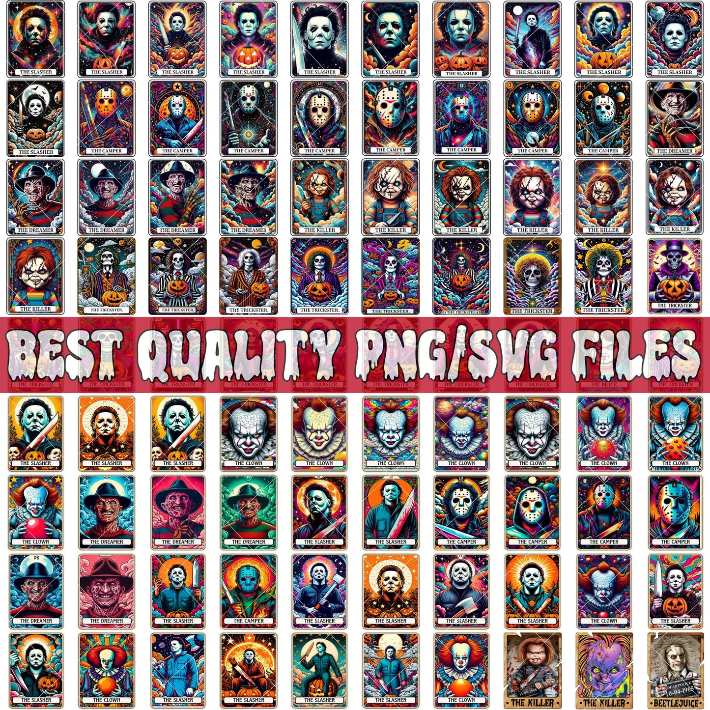 Halloween 1000+ Villains Bundle Png, Horror Movie Png Sublimation