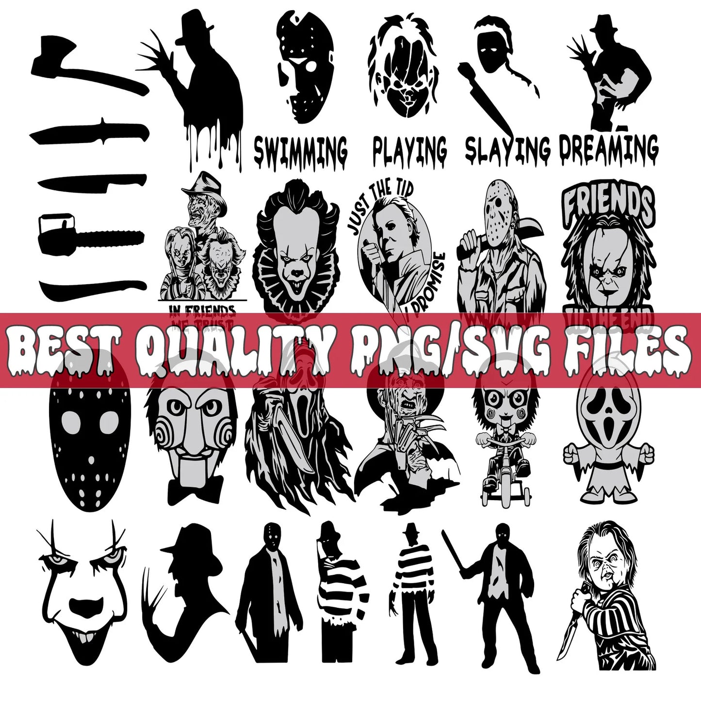Halloween 1000+ Villains Bundle Png, Horror Movie Png Sublimation