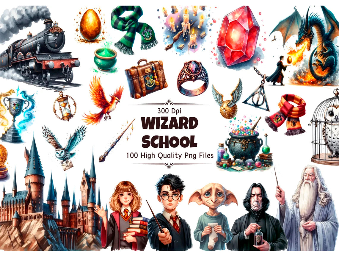 Wizard School Characters Png Bundle, Harry Potter Png