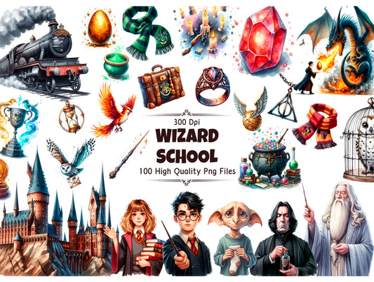 Wizard School Characters Png Bundle, Harry Potter Png