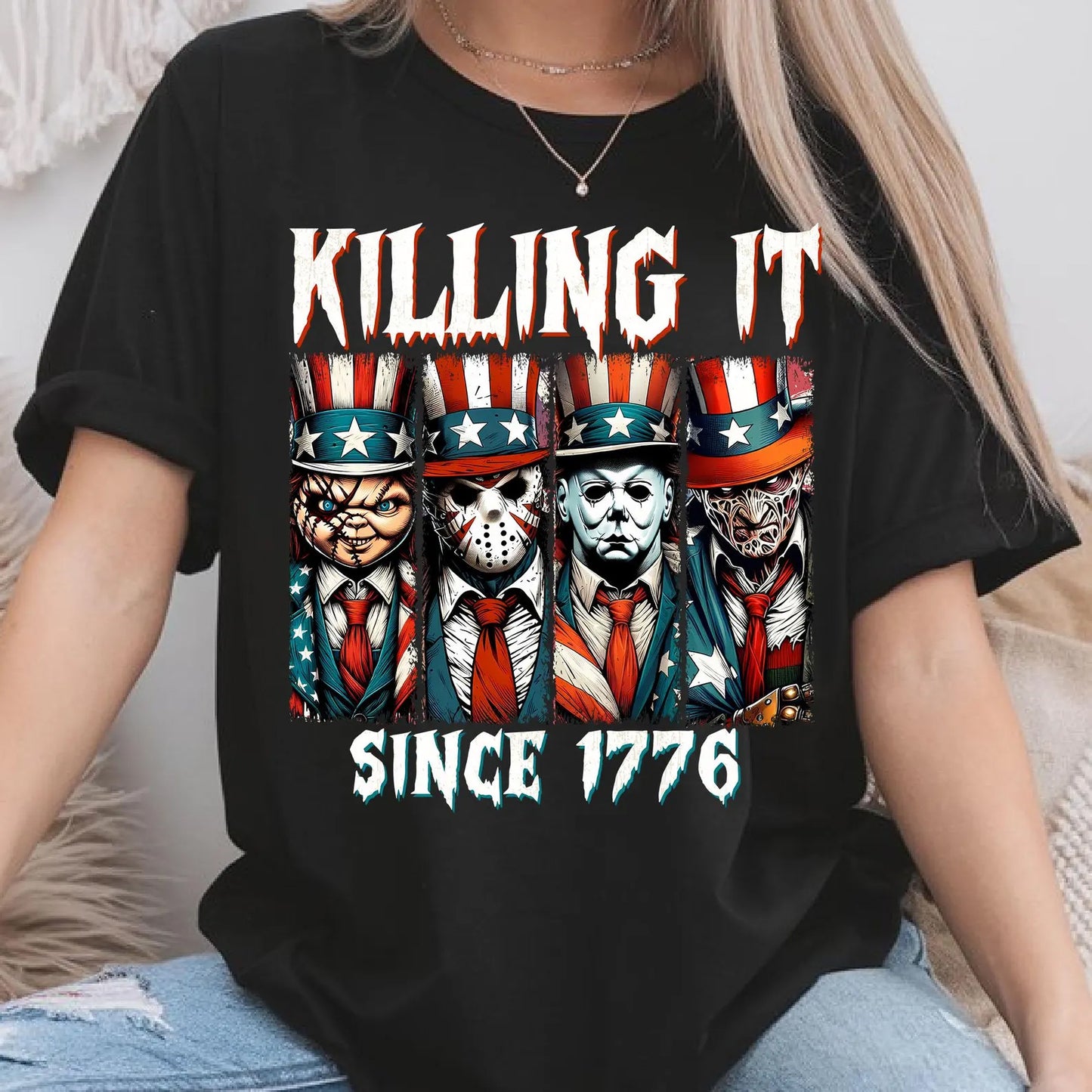Bundle Horror Movie 4th Of July Png, America Memorial Day Png