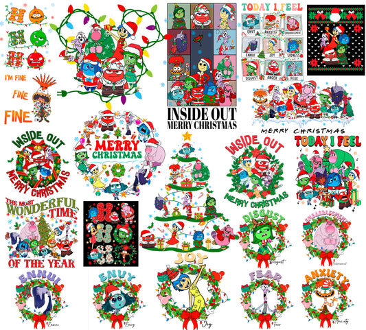 Bundle Inside Out 2 Christmas Png, Disney Christmas Png, Today I Feel Png, Emotions Friends Christmas Png (2)