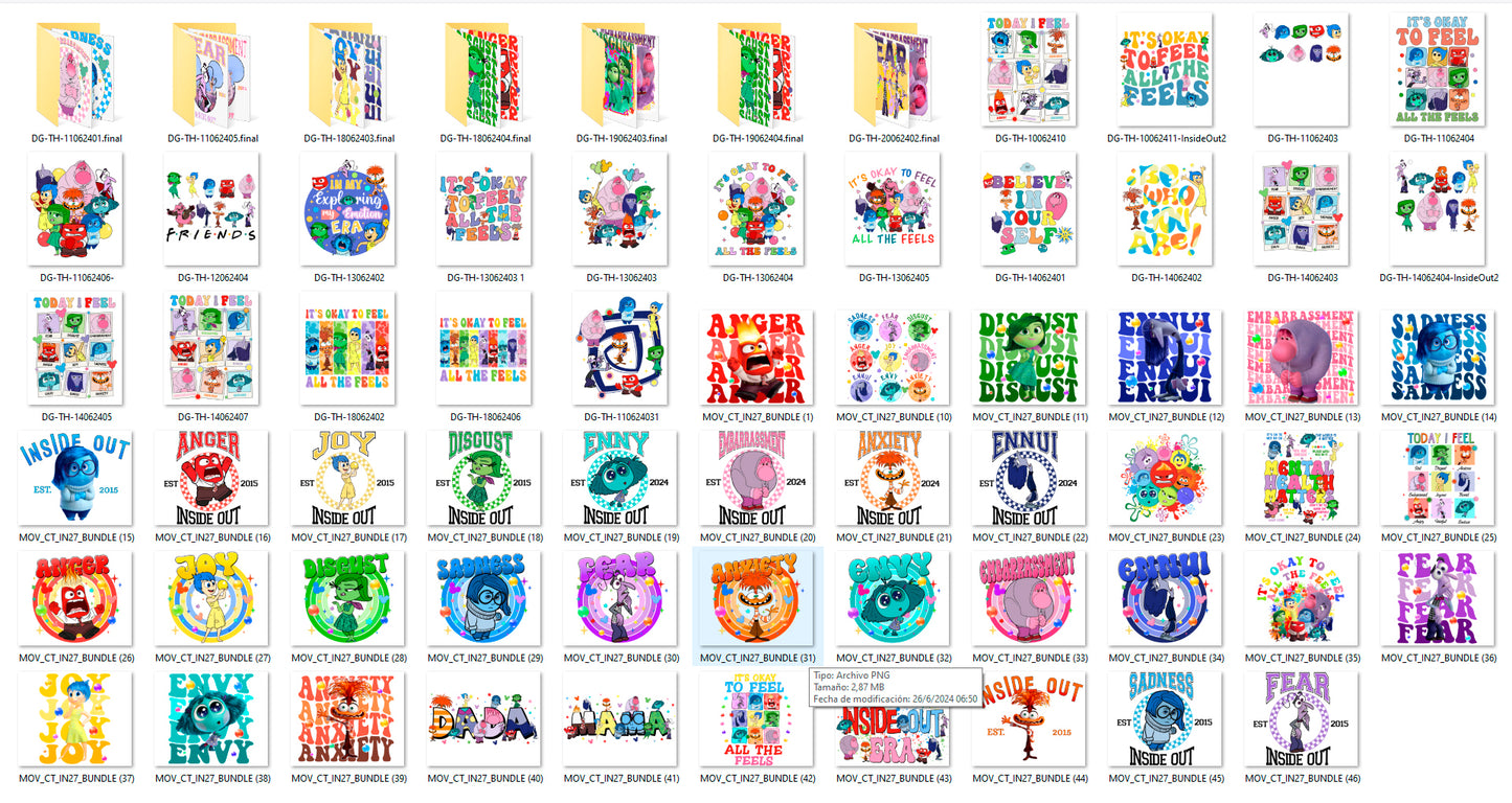 Disney Inside Out 2 Svg, It's Okay To Feel All The Feels Png