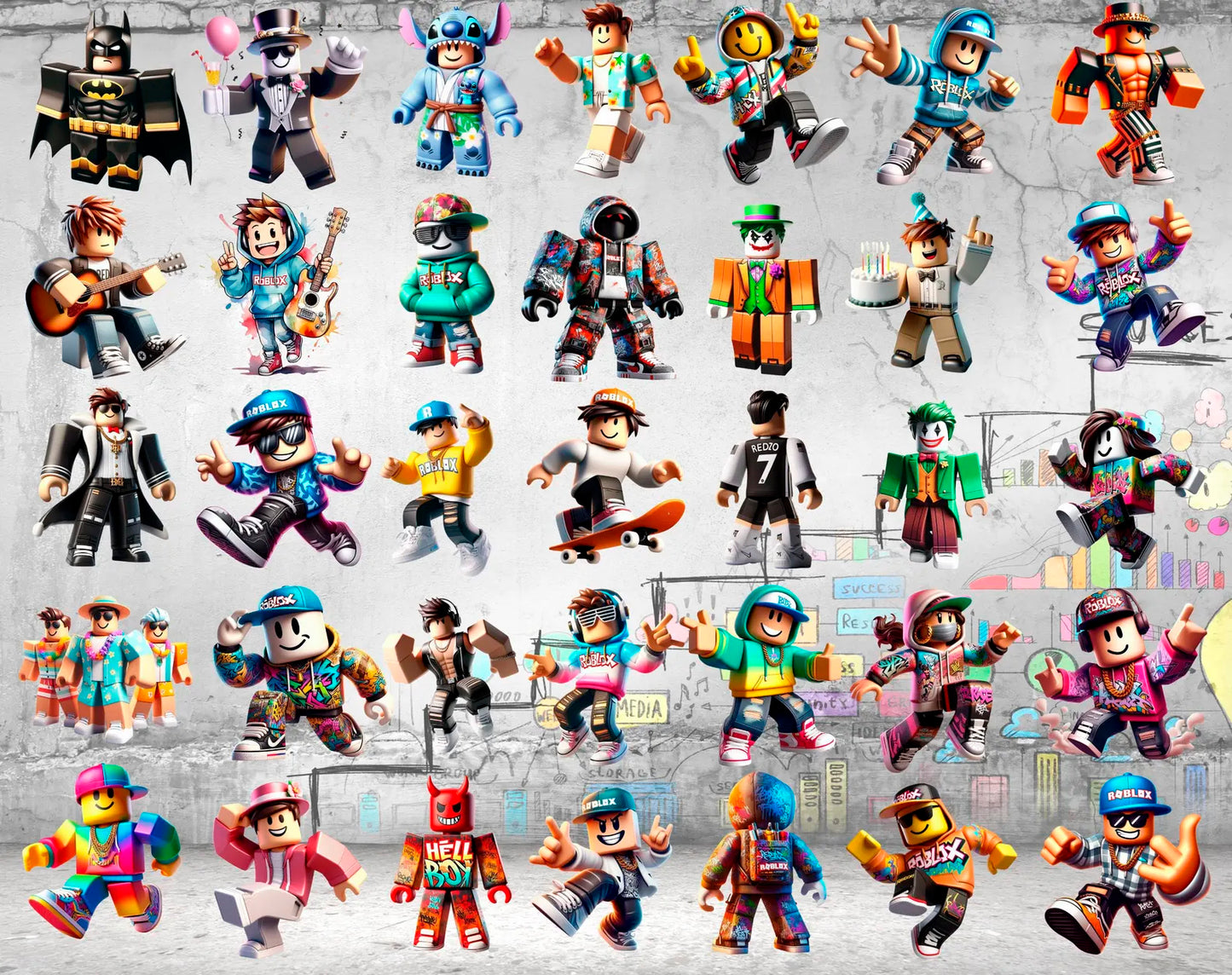Bundle Roblox Png Character Clipart, Gaming Roblox Birthday Png