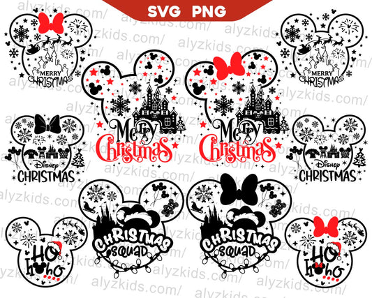 Bundle Mickey Christmas Outline Svg Disney Christmas Svg Png