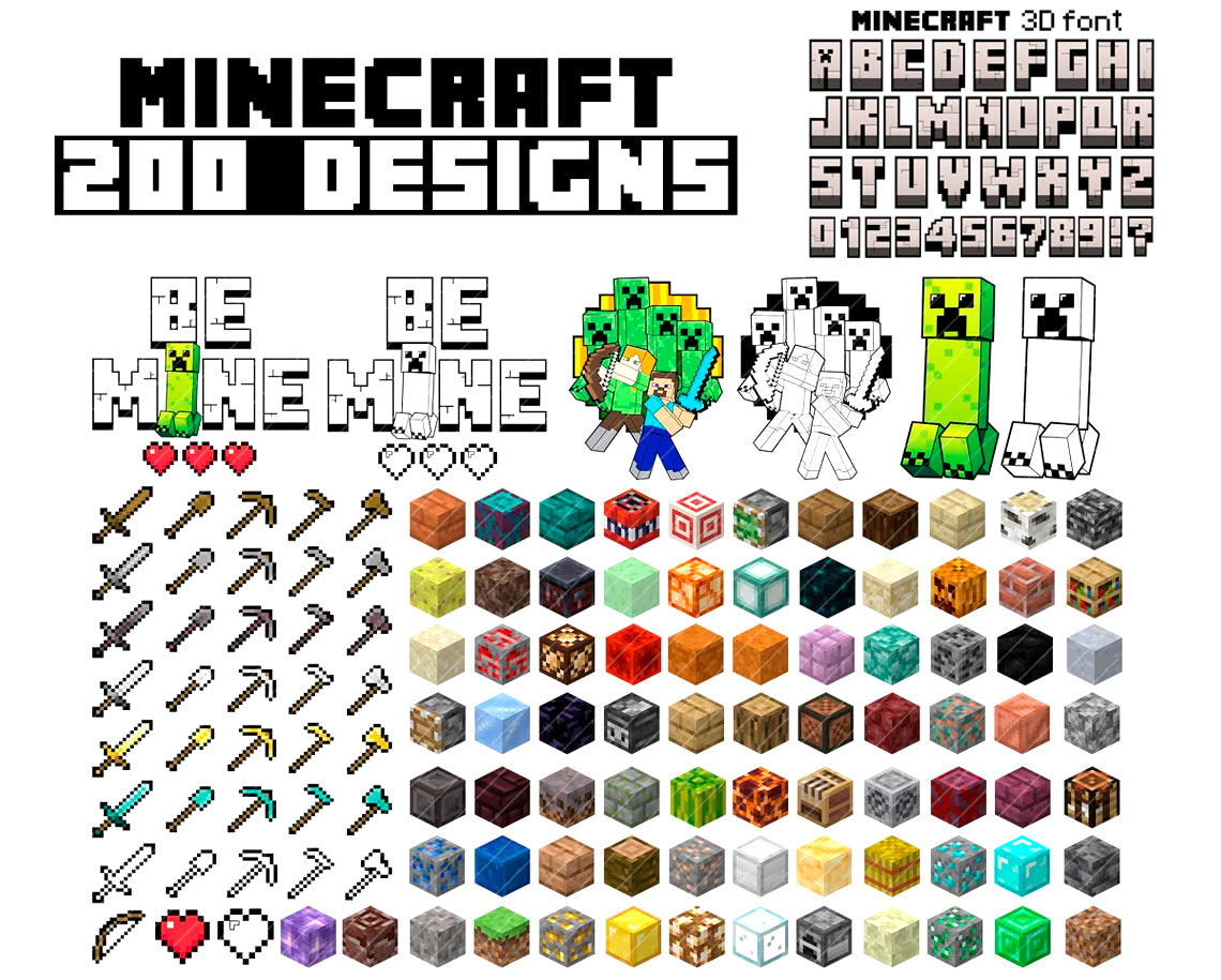 Bundle Minecraft Svg Png, Minecraft Gamer Svg Creeper Gaming