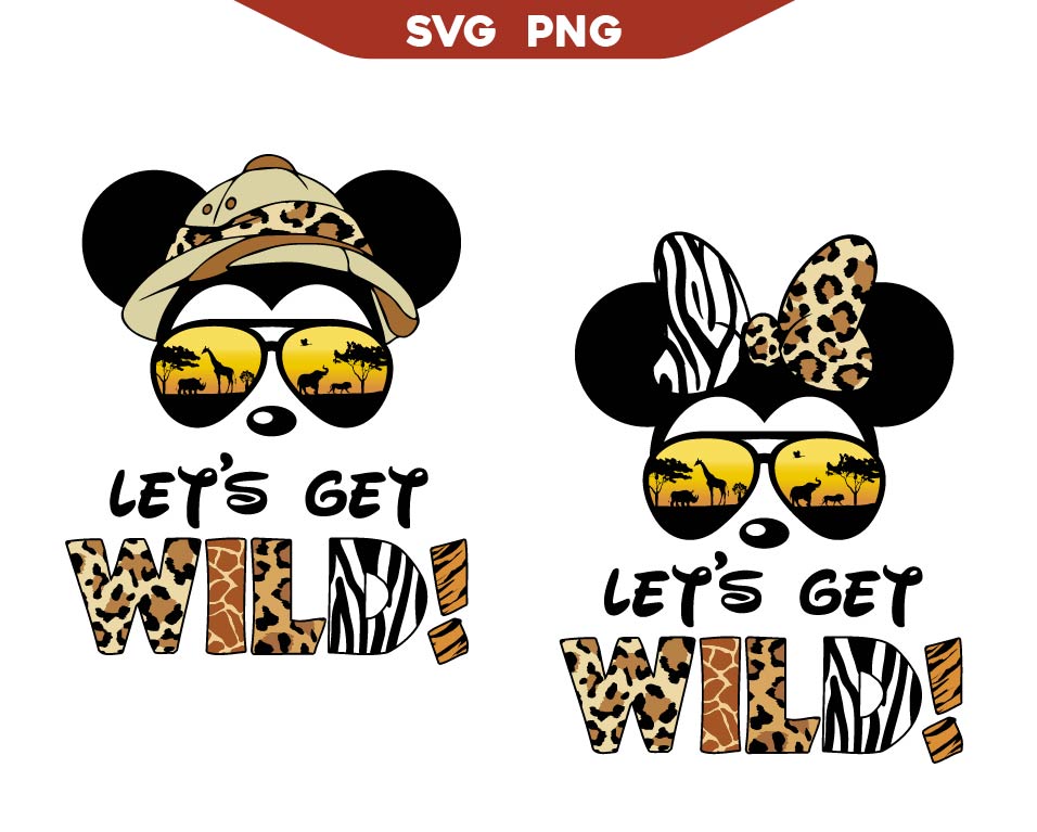 Bundle Mouse Let's Get Wild Svg, Animal Kingdom Svg