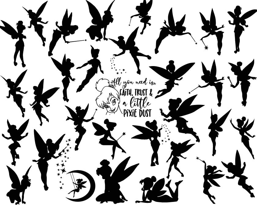 Bundle Silhouette Tinkerbell Svg